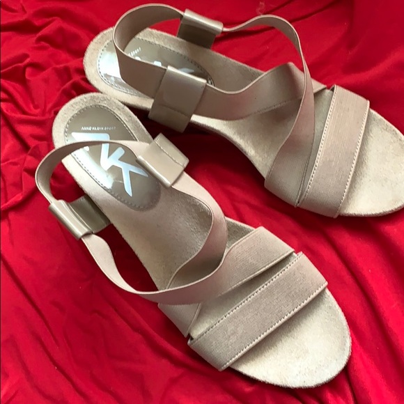 Anne Klein Sport Women’s Sz 6 Cork Wedge Sandals - Picture 1 of 5